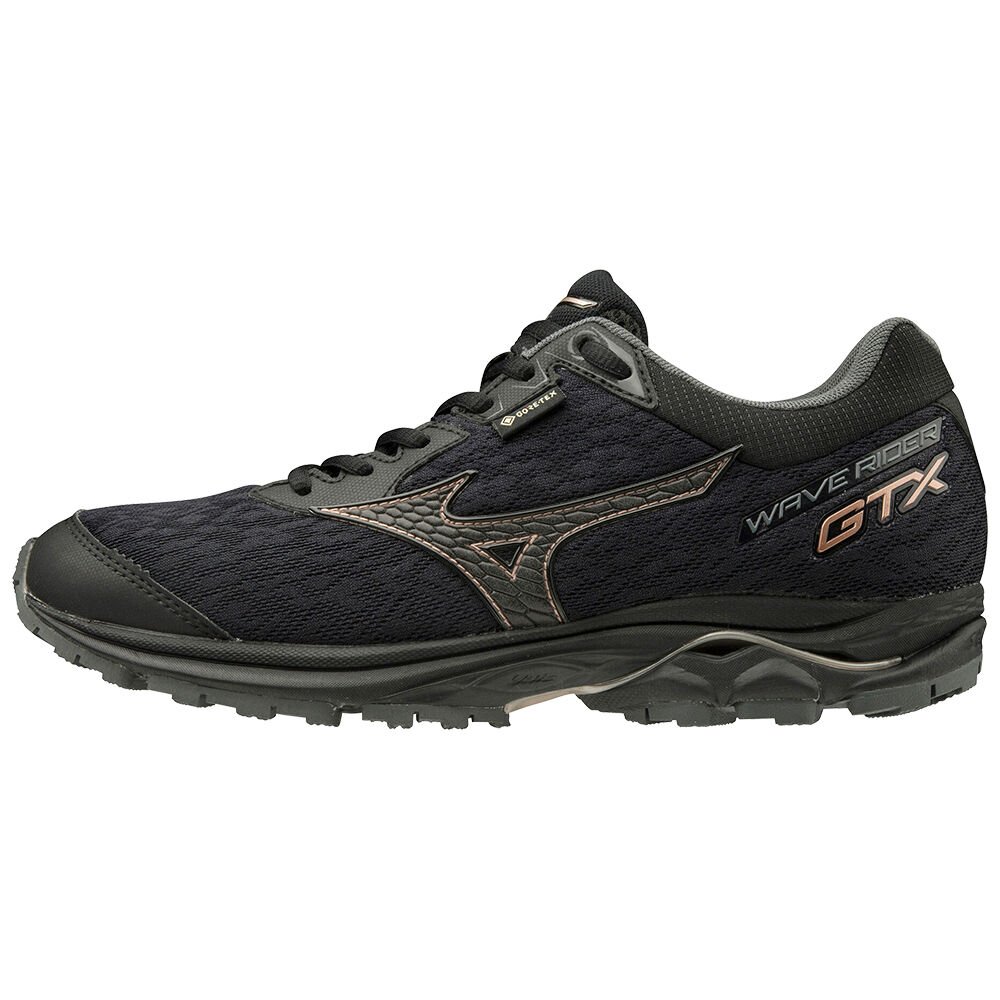 Women's Mizuno Trail Running Shoes Black WAVE RIDER GTX Shoes - J1GD187910